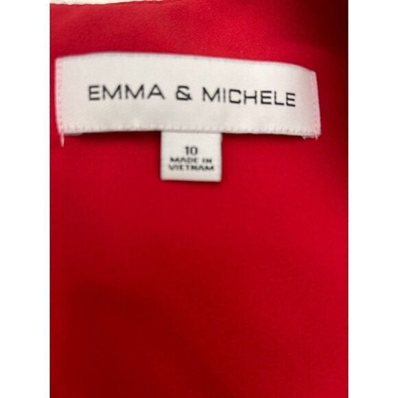 Emma & Michele Sleeveless Red Belted Jumpsuit Size 10 - Picture 12 of 12